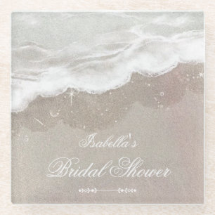 Seesterne und Muscheln Tropische Strand Brautparty Glasuntersetzer