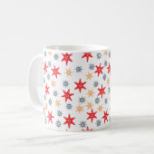Seesterne und Steuerradmuster Kaffeetasse (Vorderseite Links)