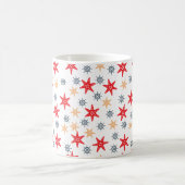 Seesterne und Steuerradmuster Kaffeetasse (Mittel)