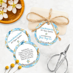 🌊 Seesterne Wasserfarbe Meer-Themen Seifen-Hänges Geschenkanhänger