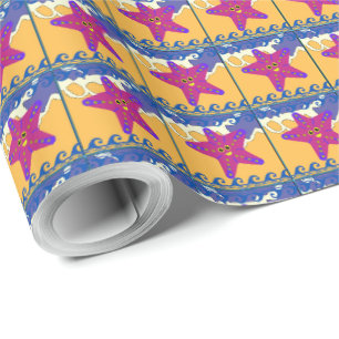Seesterne zum Aufhellen Geschenkpapier