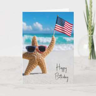 Seesterne zum Geburtstag, die die amerikanische Fl Karte