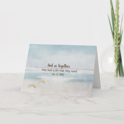 Seesterne zum Jubiläum im Meer Karte (Vorderseite)