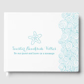 Seesterneigenschaft am Strand lassend Gästebuch (Vorderseite)