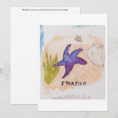 Seesterngrußkarte Einladung (Vorne/Hinten)