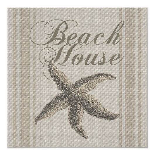 Seesternhaus Strandhaus Küste Poster (Vorderseite)