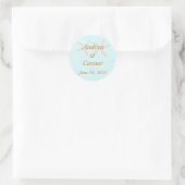 Seestrande Hochzeit sticjker Runder Aufkleber (Tasche)