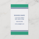 Seestreifen mit grünem Anker-Monogramm Visitenkarte (Rückseite)