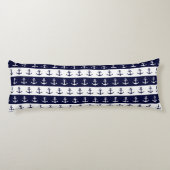 Seestreifen und Ankermuster Seitenschläferkissen (Rückseite)