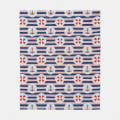 Seestreifen und Punkt-Muster Fleecedecke (Vorderseite)