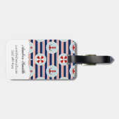 Seestreifen und Punkt-Muster Gepäckanhänger (Rückseite horizontal)