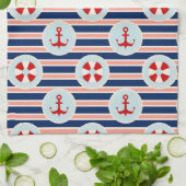 Seestreifen und Punkt-Muster Geschirrtuch (Gefaltet)