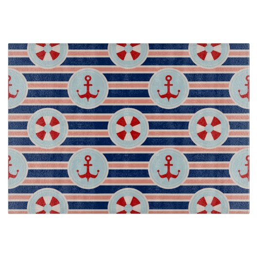 Seestreifen und Punkt-Muster Schneidebrett (Vorderseite)