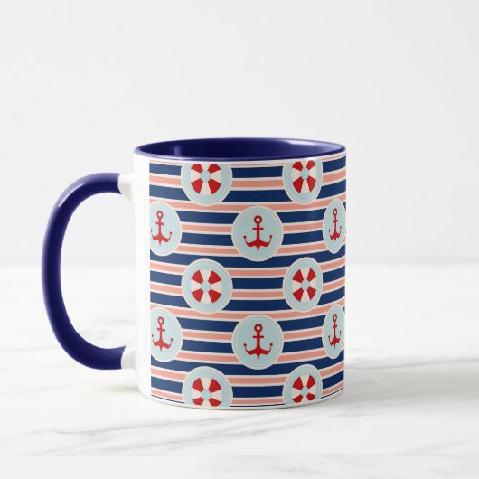 Seestreifen und Punkt-Muster Tasse (Links)