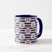 Seestreifen und Punkt-Muster Tasse (VorderseiteRechts)