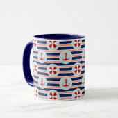 Seestreifen und Punkt-Muster Tasse (Vorderseite Links)
