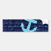 Seestreifenanker-Handschriftsentwurf Autoaufkleber (Vorne)