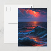 Seesturm Art Postkarte (Vorne/Hinten)