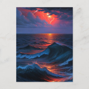 Seesturm Art Postkarte