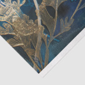 Seetang-Decoupage der Marine und Gold Floral Seidenpapier (Ausschnitt)