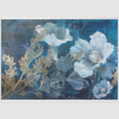 Seetang-Decoupage der Marine und Gold Floral Seidenpapier (Vorderseite)