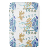 Seetang-Glitzer Blaues Meeresmuster Badematte (Vorderseite Vertikal)