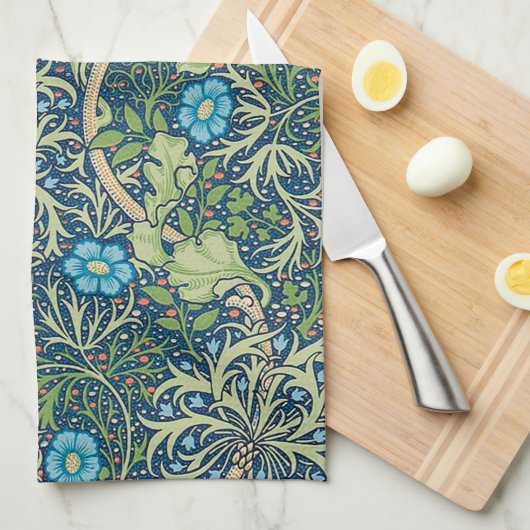 Seetang, William Morris Geschirrtuch (Viertel Falte)