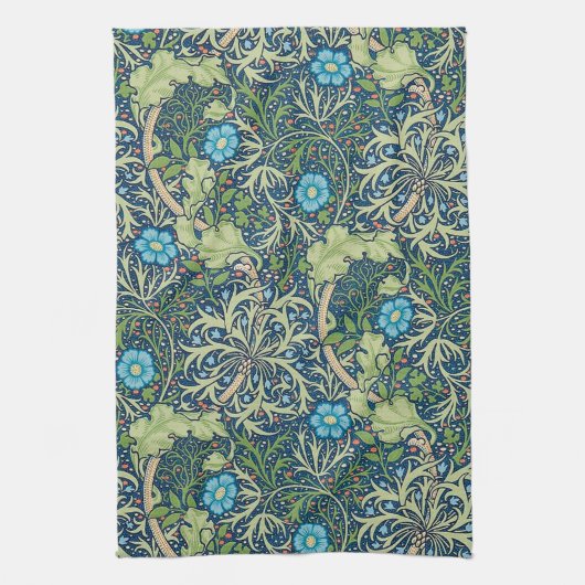 Seetang, William Morris Geschirrtuch (Vertikal)