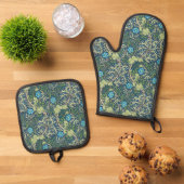 Seetang, William Morris Ofenhandschuh & Topflappen-Set (Oben Unten)