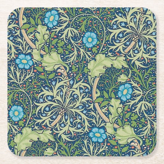 Seetang, William Morris Rechteckiger Pappuntersetzer (Vorderseite)