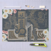 Seetatalog Floral Rose Decoupage Navy Blue Gold Seidenpapier (Handwerk)