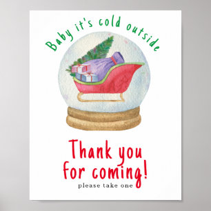 Seetcolor santa sled - Danke, dass du gekommen bis Poster
