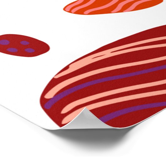 Seeteufel, Muscheln und Steine handgezeichnet Poster (Ecke)