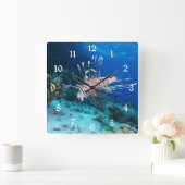 Seeteufel oder Seemeilen, Seefische der Ocean Reef Quadratische Wanduhr (Zuhause)
