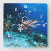 Seeteufel oder Seemeilen, Seefische der Ocean Reef Quadratische Wanduhr (Vorderseite)