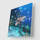 Seeteufel oder Seemeilen, Seefische der Ocean Reef Quadratische Wanduhr (Winkel)