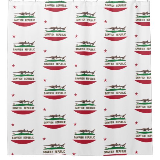 Seeteufel-Republik-Ray-Flagge Carpenter-Hai Duschvorhang (Vorderseite)