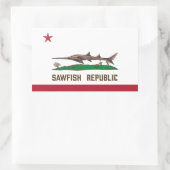 Seeteufel-Republik-Ray-Flagge Carpenter-Hai Rechteckiger Aufkleber (Tasche)