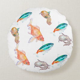 Seeteufel Rundes Kissen