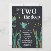 Seeteufel Tiefsee Zweiter Geburtstag Einladung (Vorderseite)