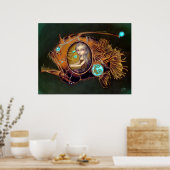 Seeteufel Unterseeboot Steampunk Tiefbrot Art Prin Poster (Küche)