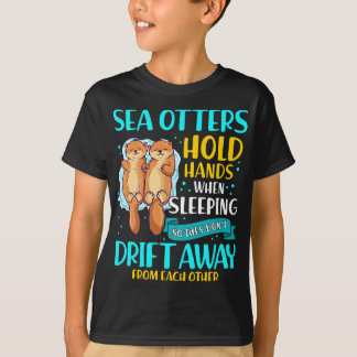 Seeteufer halten Hände, wenn sie Niedlichen Otter T-Shirt