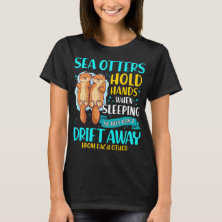 Seeteufer halten Hände, wenn sie Niedlichen Otter T-Shirt