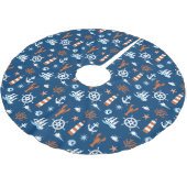 Seethema-Muster 1 Polyester Weihnachtsbaumdecke (Schrägansicht)