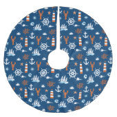 Seethema-Muster 1 Polyester Weihnachtsbaumdecke (Vorderseite)