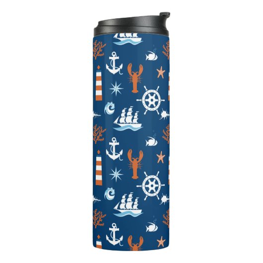 Seethema-Muster 1 Thermosbecher (Nach links gedreht)