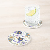 Seethema-Muster 2 Sandstein Untersetzer (Seite)