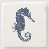 Seethema-Seepferde Steinuntersetzer (Vorderseite)