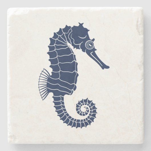 Seethema-Seepferde Steinuntersetzer (Vorderseite)