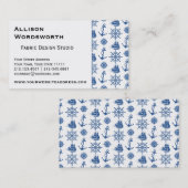 Seethema versendet Anker-Blau und Weiß Visitenkarte (Vorne/Hinten)